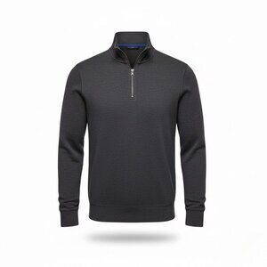 Banana Republic Mens Charcoal Quarter-Zip Pullover Sweater Stylish & Modern Sz L